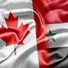 Canada and Syria flags blended together