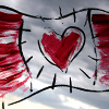 illustration of canada flag with heart