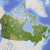 Map of Canada with visible terrain