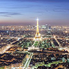 view over paris at night