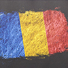 Blackboard with the national flag of Chad drawn on and a chalk.(series)