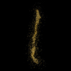 Chile shaped from golden glitter on a black background 