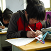 chinese student writing exam