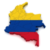 map of colombia with flag overlay