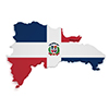 map of Dominican Republic with flag