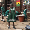 School children in front of their school in Jamestown, Accra, Ghana