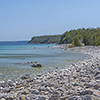 Remote Gravel Beach in the Great Lakes on Lake Huron in Bruce Peninsula National Park in Ontario