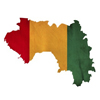 map of Guinea with flag inside