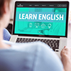 learn english text on computer screen
