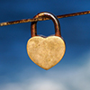 heart shaped lock tied to wire