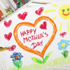 Happy Mothers Day card drawing in crayon