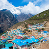 Namche Bazaar beautiful village on the mountain in Nepal , everest