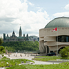 Museum in Ottawa with parliament buildings in back