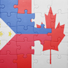 puzzle with the national flag of canada and philippines