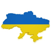 Ukraine map with flag inside