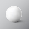 White sphere on grey background