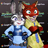 characters from Zootopia on the red carpet