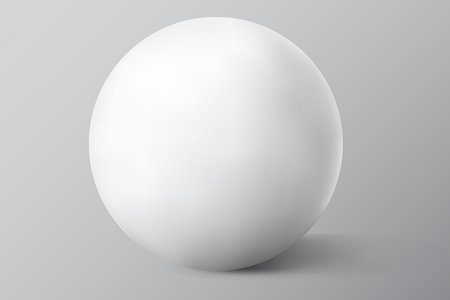 White sphere on grey background
